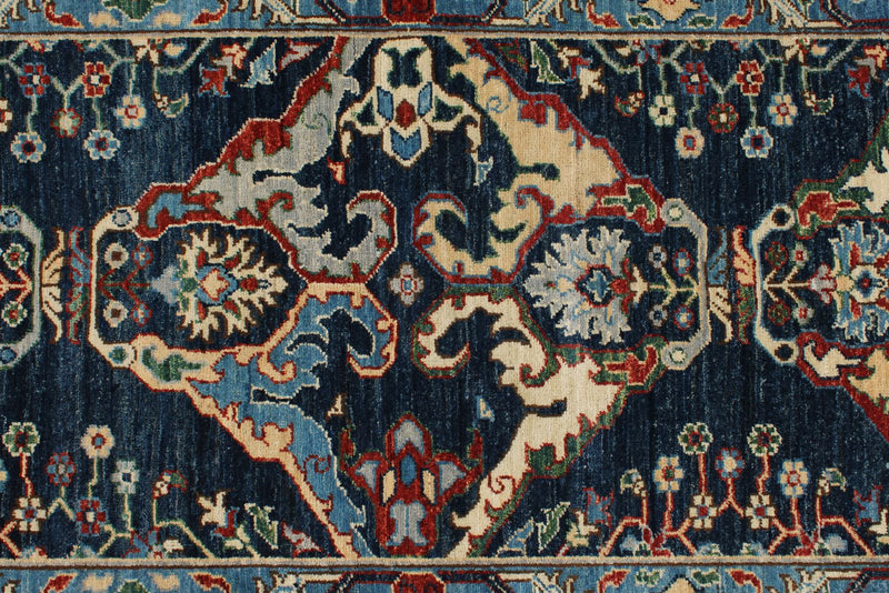 3x8 Navy and Blue Anatolian Traditional Runner