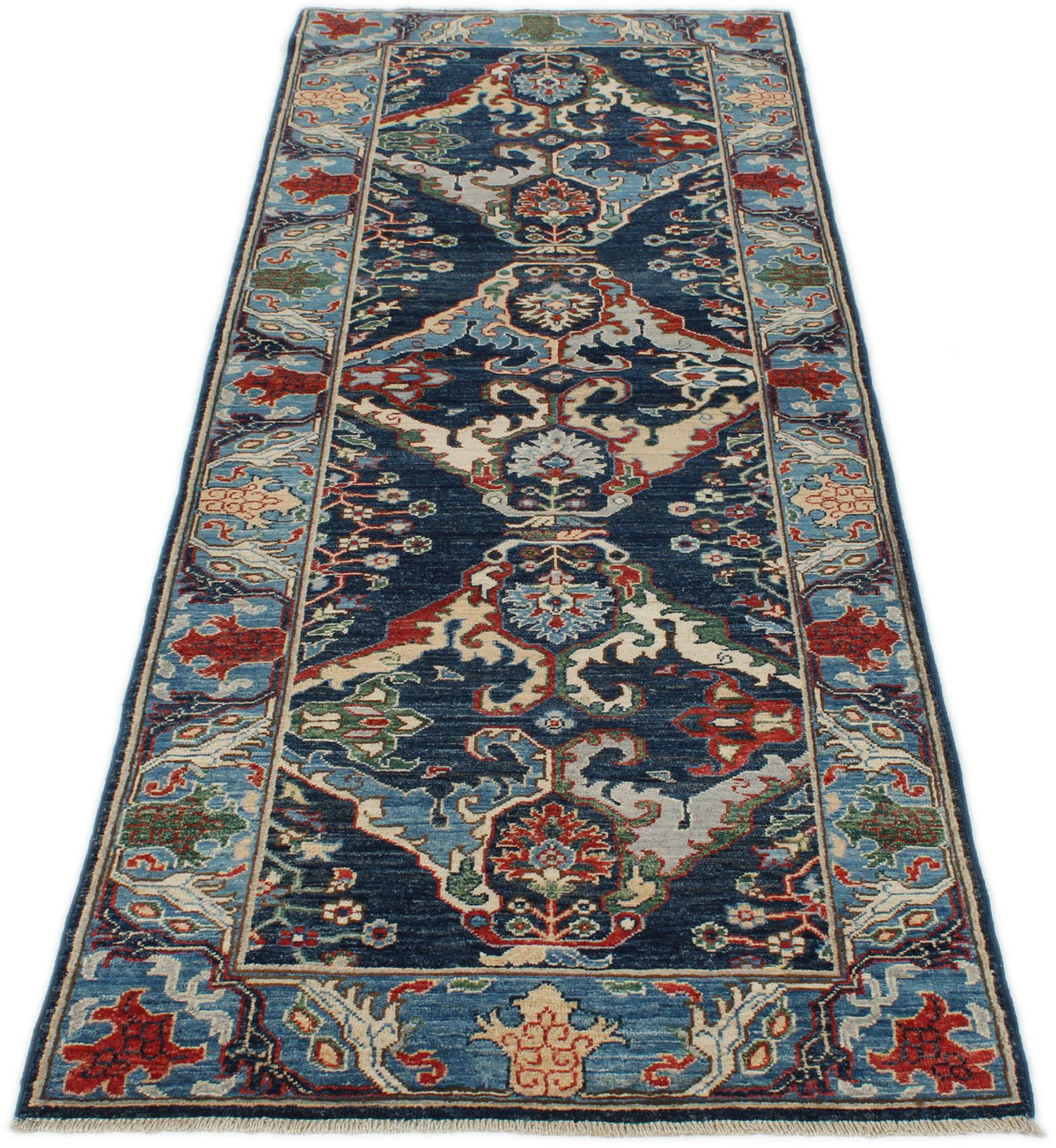 3x8 Navy and Blue Anatolian Traditional Runner