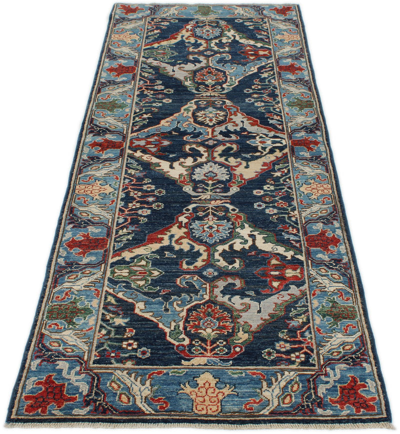 3x8 Navy and Blue Anatolian Traditional Runner