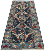 3x8 Navy and Blue Anatolian Traditional Runner