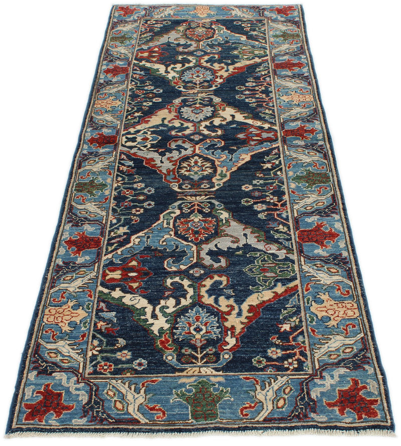 3x8 Navy and Blue Anatolian Traditional Runner