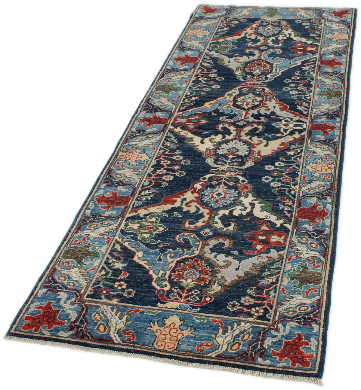3x8 Navy and Blue Anatolian Traditional Runner