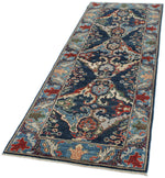 3x8 Navy and Blue Anatolian Traditional Runner