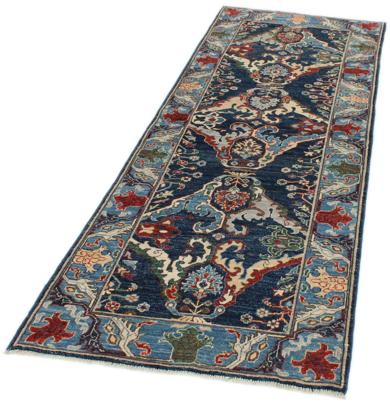 3x8 Navy and Blue Anatolian Traditional Runner