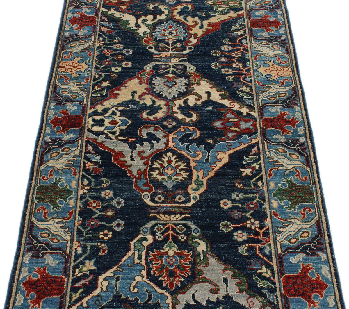 3x8 Navy and Blue Anatolian Traditional Runner