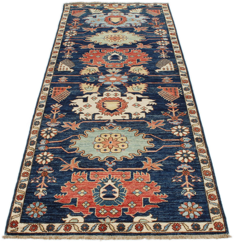 3x8 Navy and Multicolor Anatolian Traditional Runner