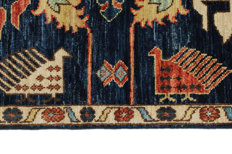 3x8 Navy and Multicolor Anatolian Traditional Runner
