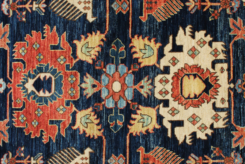 3x8 Navy and Multicolor Anatolian Traditional Runner