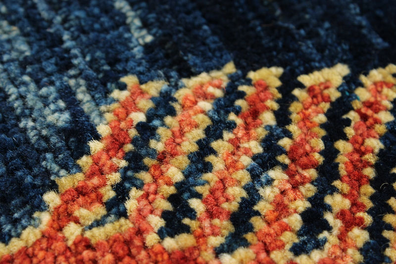 3x8 Navy and Multicolor Anatolian Traditional Runner