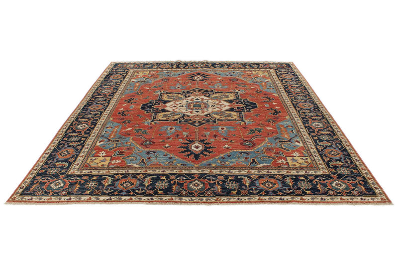 8x10 Red and Navy Anatolian Traditional Rug