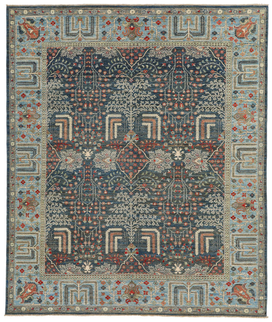 8x10 Gray and Blue Anatolian Traditional Rug