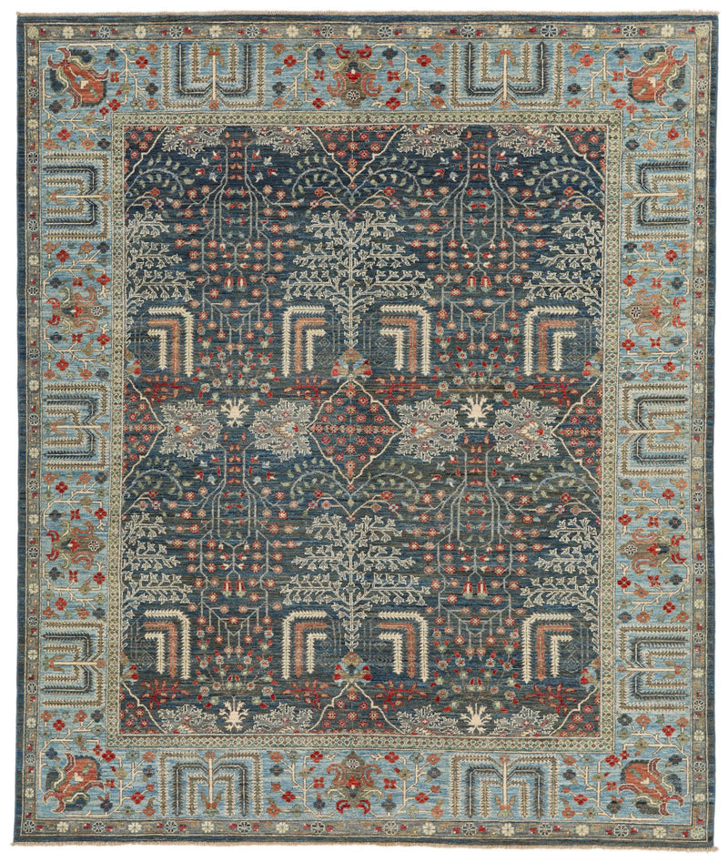 8x10 Gray and Blue Anatolian Traditional Rug