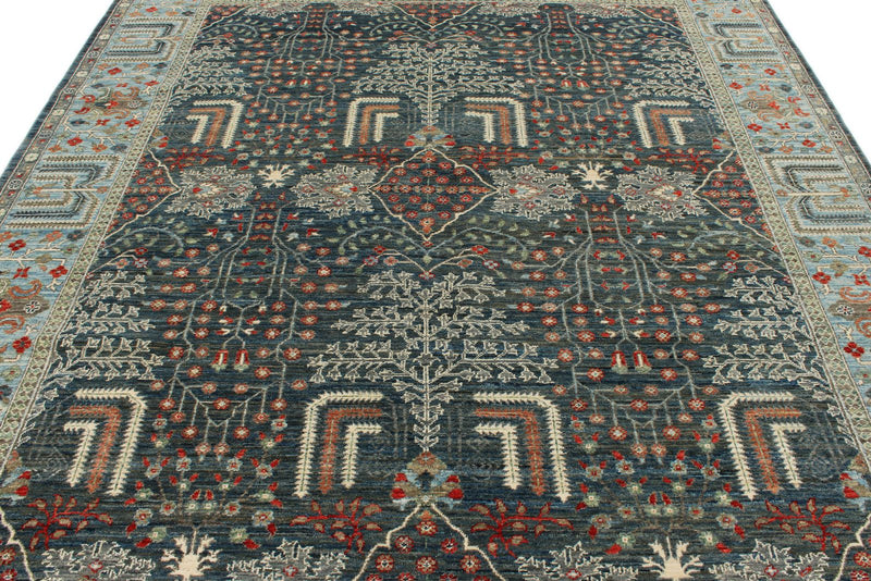 8x10 Gray and Blue Anatolian Traditional Rug