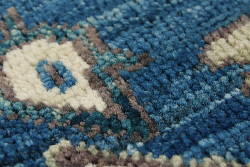 10x14 Light Blue and Blue Anatolian Traditional Rug