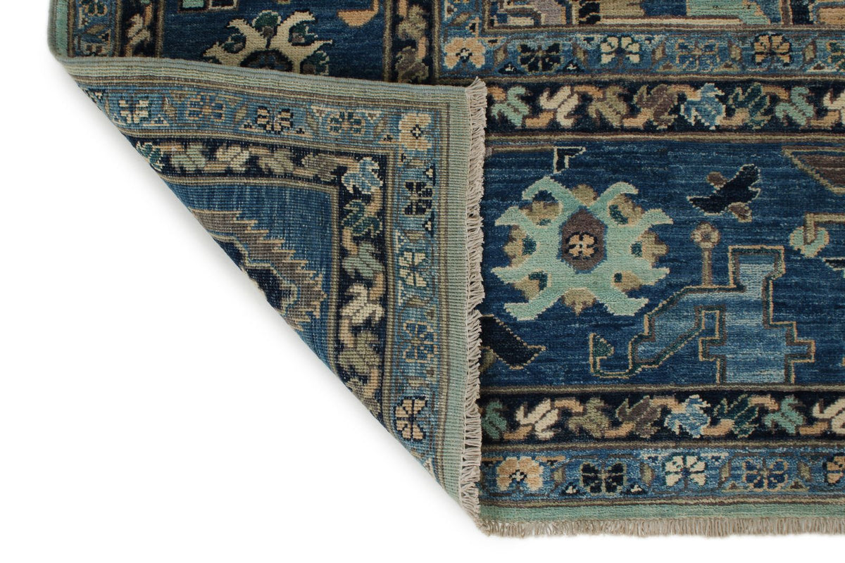10x14 Light Blue and Blue Anatolian Traditional Rug