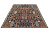 6x9 Navy and Ivory Anatolian Traditional Rug