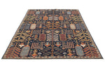 6x9 Navy and Ivory Anatolian Traditional Rug