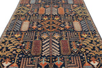 6x9 Navy and Ivory Anatolian Traditional Rug