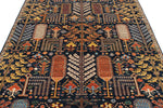 6x9 Navy and Ivory Anatolian Traditional Rug