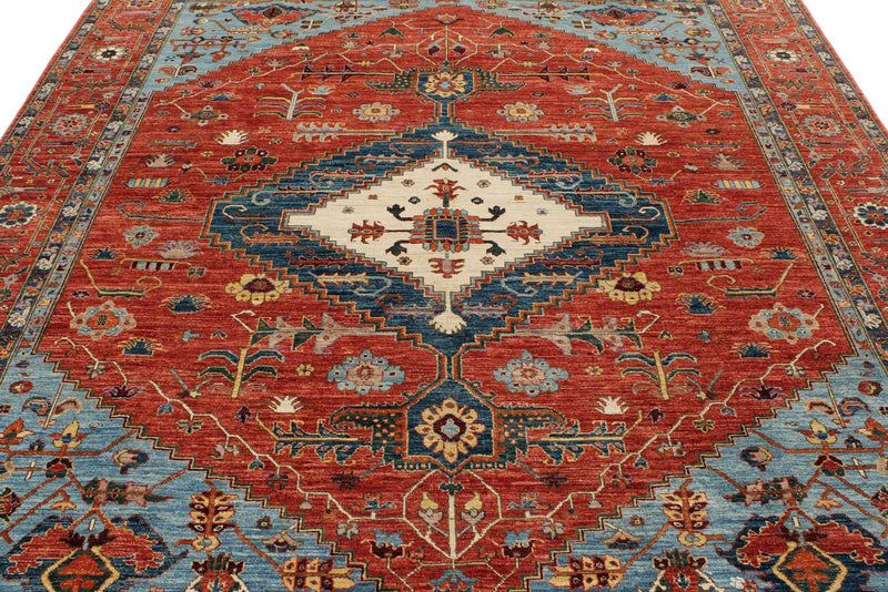 8x10 Rust and Multicolor Anatolian Tribal Rug