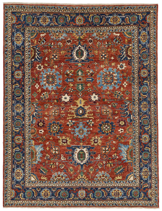 8x10 Rust and Navy Anatolian Traditional Rug