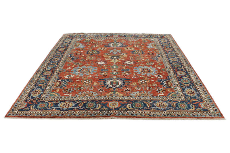 8x10 Rust and Navy Anatolian Traditional Rug