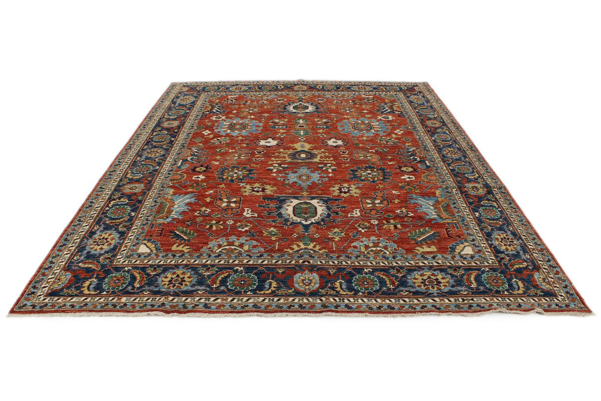 8x10 Rust and Navy Anatolian Traditional Rug