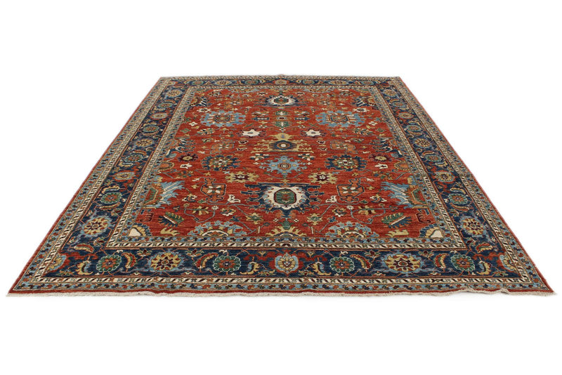 8x10 Rust and Navy Anatolian Traditional Rug