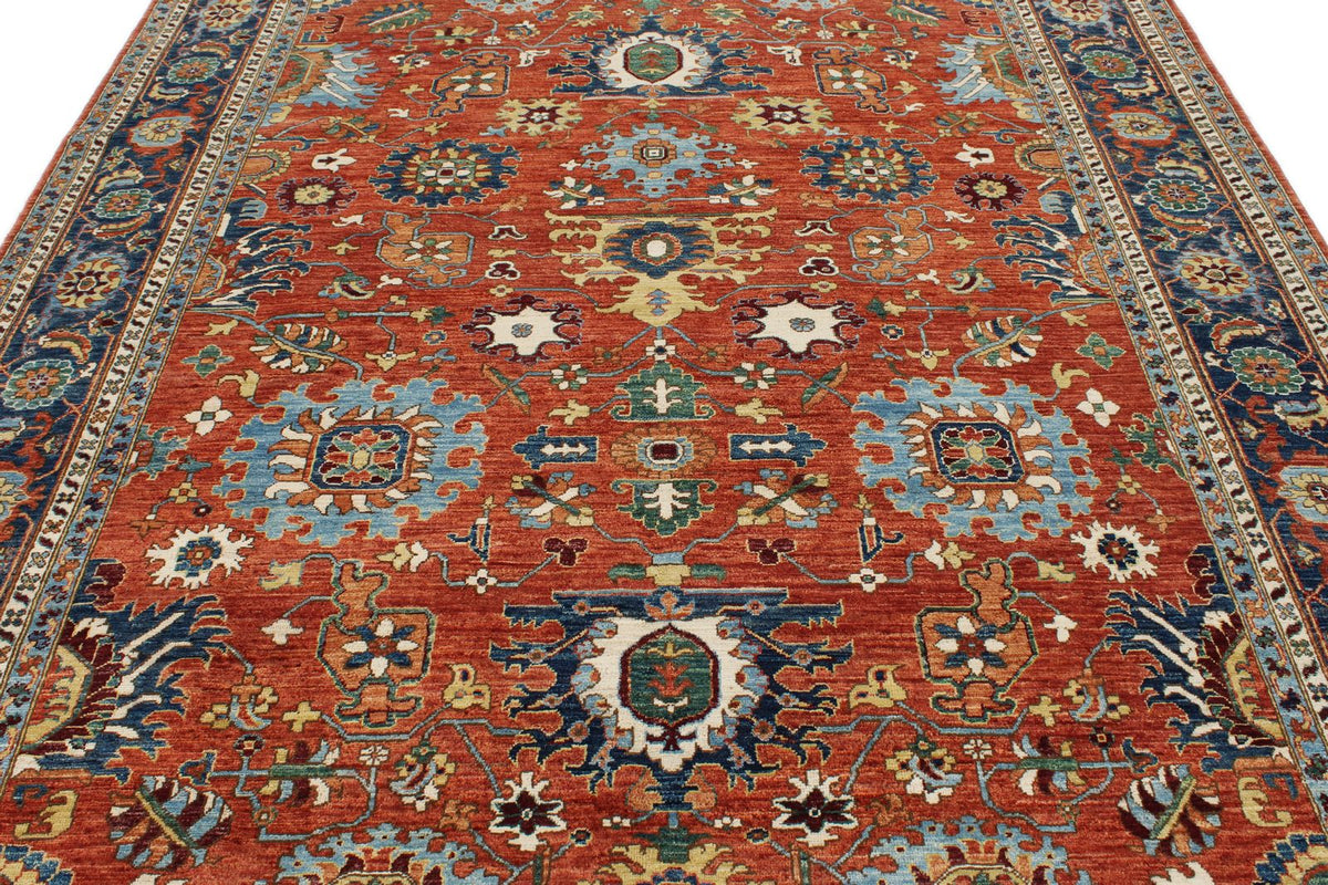 8x10 Rust and Navy Anatolian Traditional Rug
