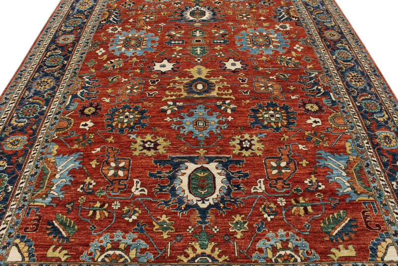 8x10 Rust and Navy Anatolian Traditional Rug