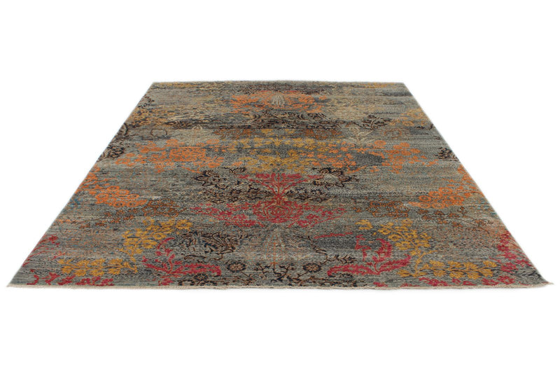 8x10 Gray and Multicolor Anatolian Traditional Rug