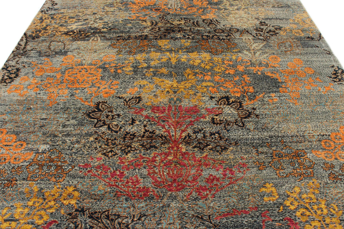 8x10 Gray and Multicolor Anatolian Traditional Rug