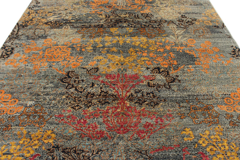 8x10 Gray and Multicolor Anatolian Traditional Rug