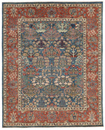 8x10 Blue and Rust Anatolian Traditional Rug