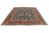 8x10 Blue and Rust Anatolian Traditional Rug