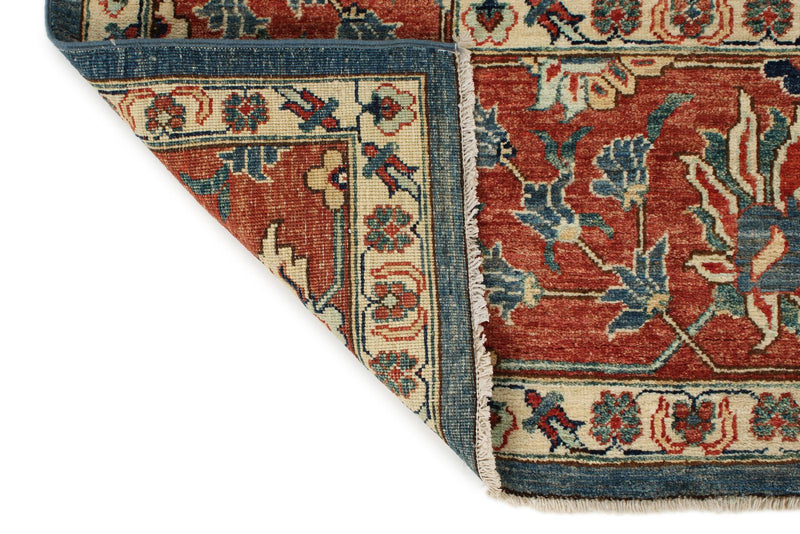 8x10 Blue and Rust Anatolian Traditional Rug