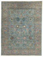 9x12 Light Blue and Light Gray Traditional Rug