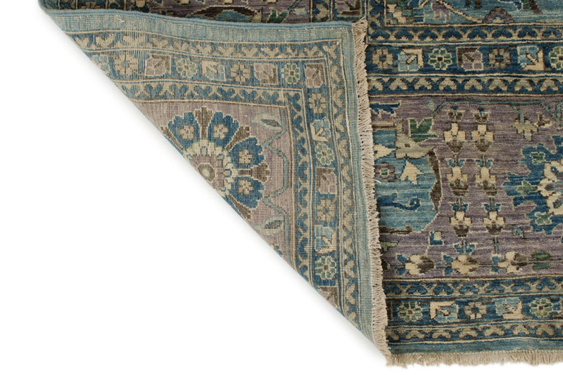 9x12 Light Blue and Light Gray Traditional Rug