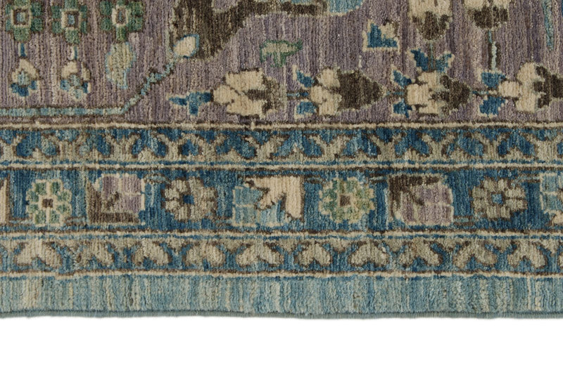 9x12 Light Blue and Light Gray Traditional Rug