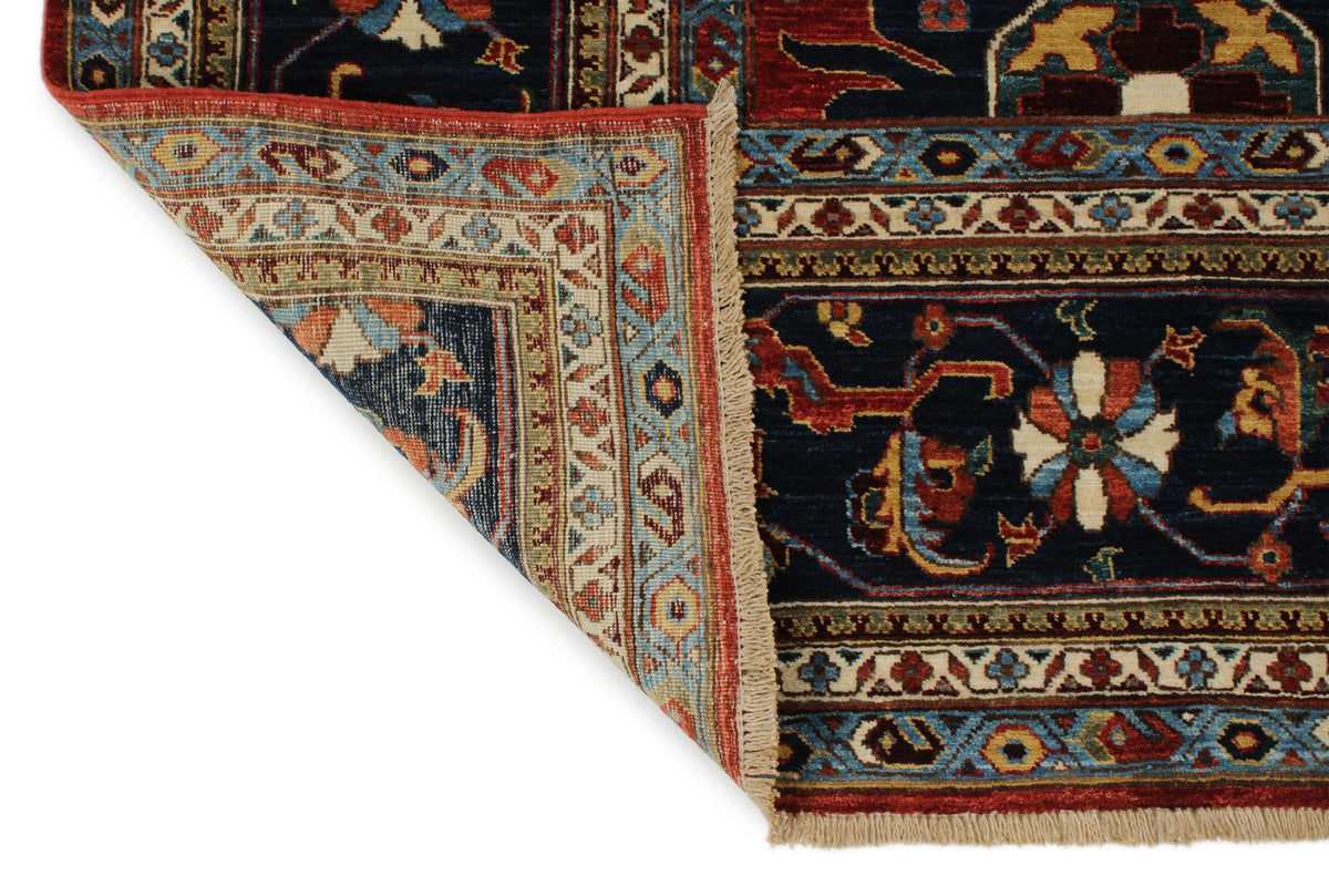 9x12 Burgundy and Navy Traditional Rug