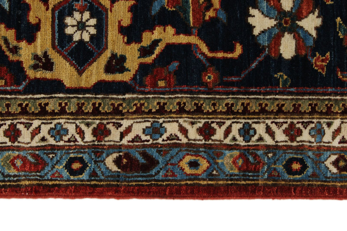 9x12 Burgundy and Navy Traditional Rug