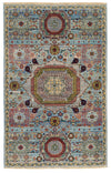 3x5 Blue and Multicolor Traditional Rug