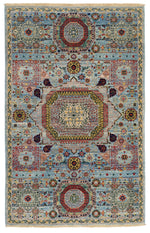 3x5 Blue and Multicolor Traditional Rug