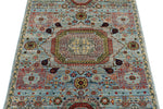 3x5 Blue and Multicolor Traditional Rug