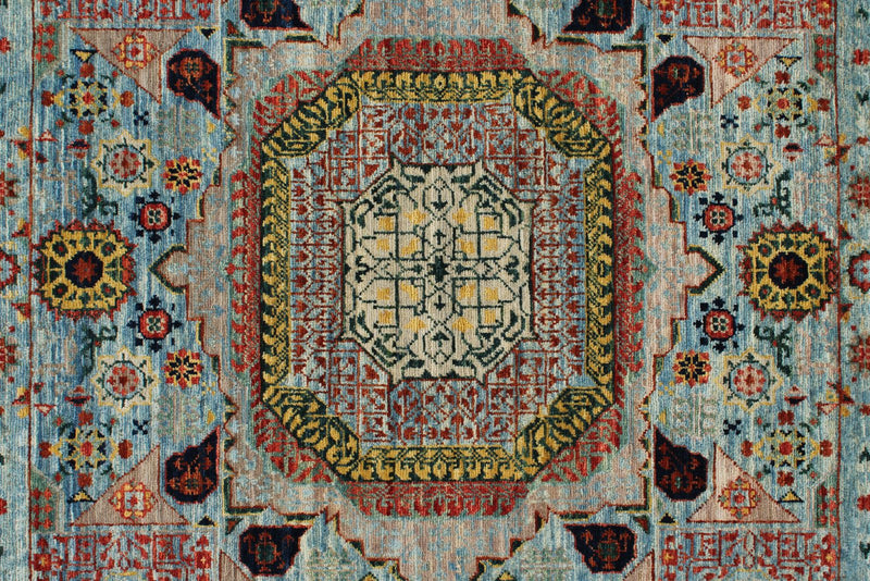 3x5 Blue and Multicolor Traditional Rug