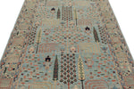 5x8 Blue and Green Traditional Rug