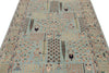5x8 Blue and Green Traditional Rug
