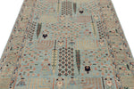 5x8 Blue and Green Traditional Rug
