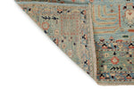 5x8 Blue and Green Traditional Rug