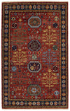 5x8 Rust and Navy Traditional Rug